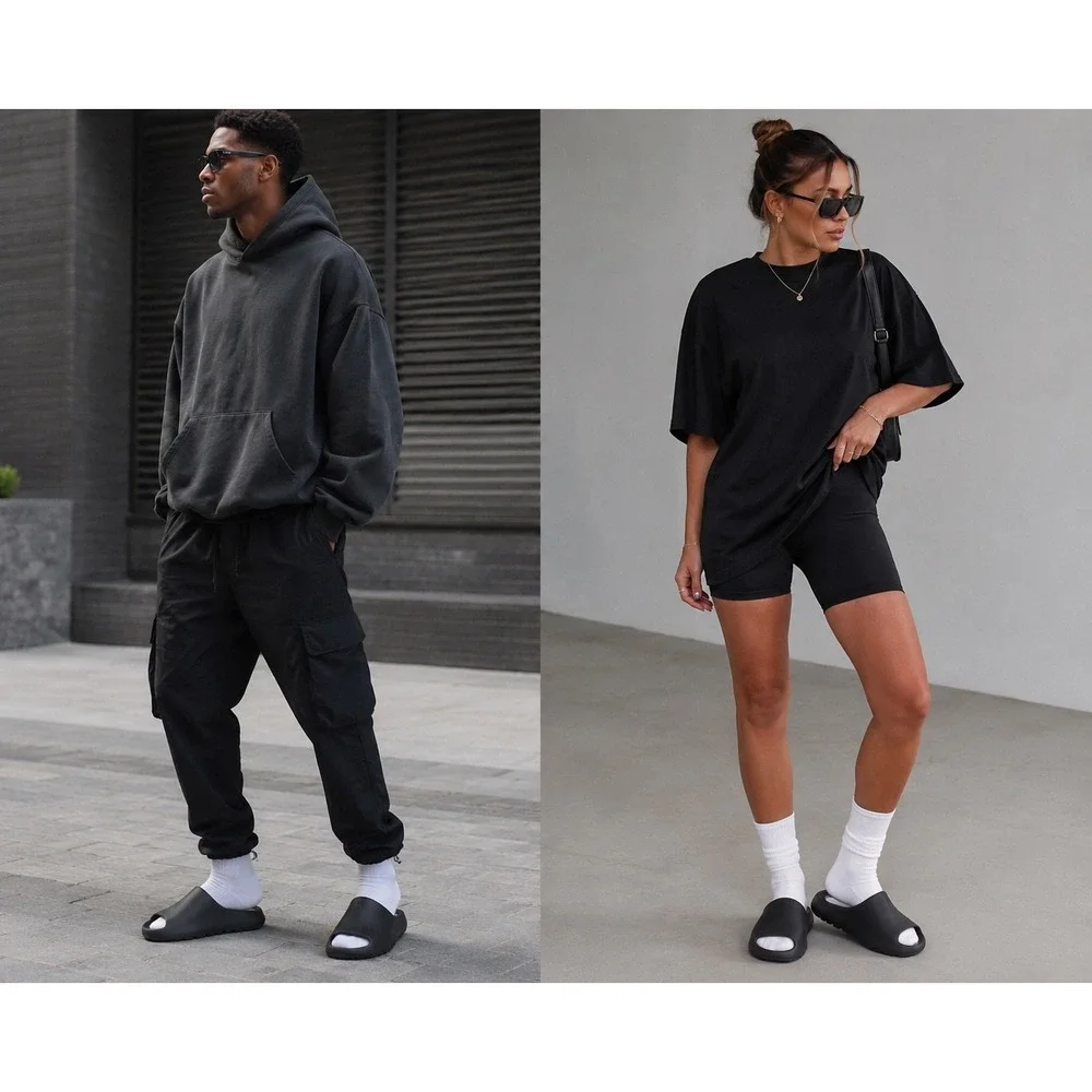 YZY YS-01 Slides in Black —  Men's Size 9/Women's Size 10